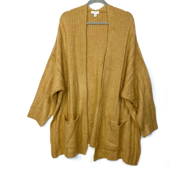 ✅Topshop Long Midi Open Cardigan Sweater Camel 12 - Picture 3 of 12